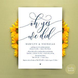 Invitation Oh oui, nous l'avons fait, dîner de mariage en fui