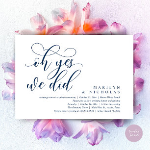 Invitation Oh Oui, nous l'avons fait, Dîner Mariage moderne e