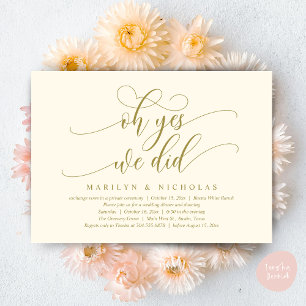 Invitation Oh Oui, nous l'avons fait, Dîner Mariage moderne e