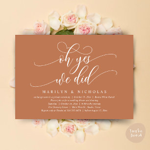 Invitation Oh Oui, nous l'avons fait, Dîner Mariage moderne e