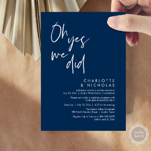 Invitation Oh Oui, Nous L'Avons Fait, Mariage Dinner Party Ca