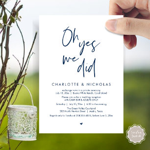 Invitation Oh Oui, Nous L'Avons Fait, Mariage Dinner Party Ca