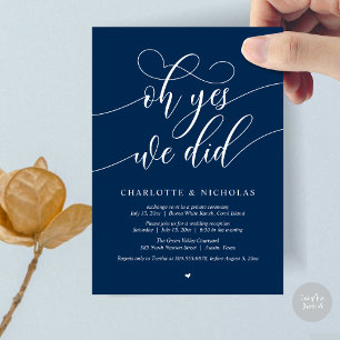 Invitation Oh Oui, On L'A Fait, Dîner Mariage Elopement
