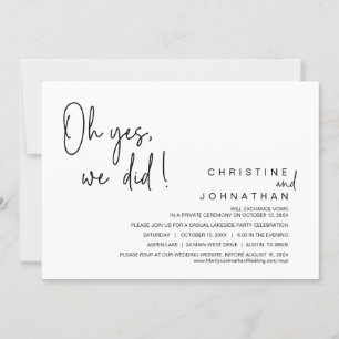 Invitation Oh Oui, On L'A Fait, Mariage Elopement Dancing Par