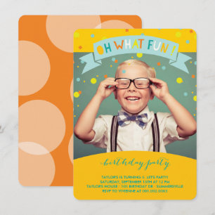 Invitation Oh Quel Amusant Confetti Anniversaire de enfant In