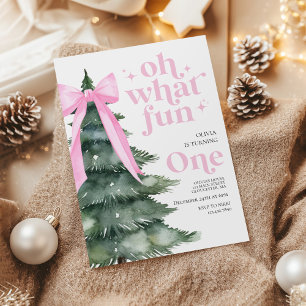 Invitation Oh Quelle Amusement Arbre de Noël 1er Anniversaire