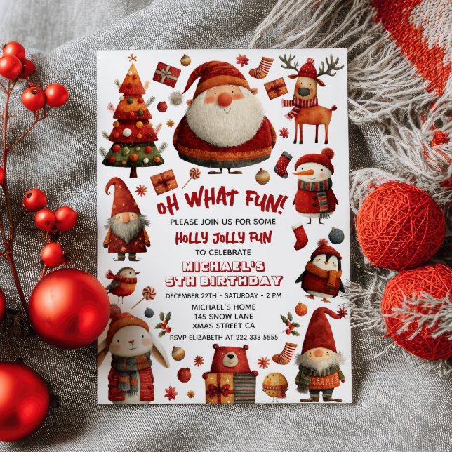 Invitation OH Quelle fête festive de Noël pour enfants fête d (Créateur téléchargé)