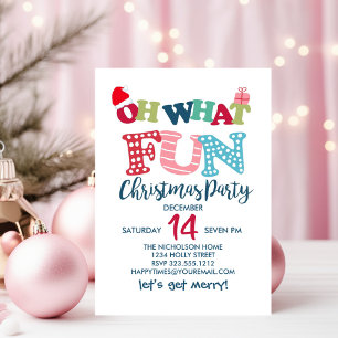 Invitation Oh Quelle Typographie Amusante de Fête de Noël