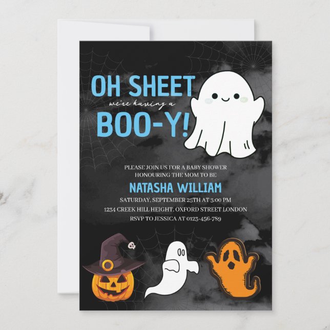Invitation Oh Sheet on a un Boo-y Boy Halloween (Devant)
