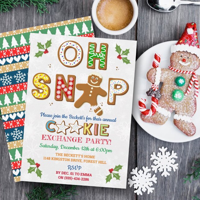 Invitation Oh, Snap ! Gingerbread Cookie Exchange Fête de vac (Créateur téléchargé)