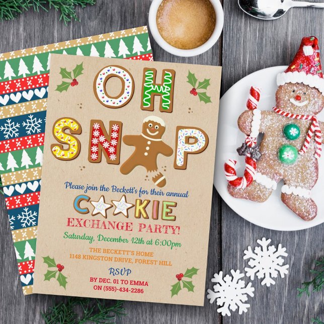 Invitation Oh, Snap ! Gingerbread Cookie Exchange Fête de vac (Créateur téléchargé)