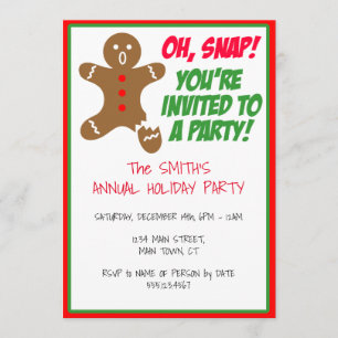 Invitation Oh Snap Vous êtes invité à une fête de vacances