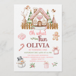 Invitation Oh What Fun Christmas Birthday Party