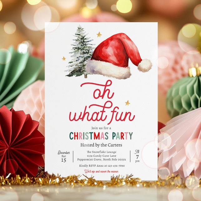 Invitation Oh What Fun Christmas Holiday Cocktail Party (Créateur téléchargé)