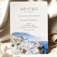 Oia Village Santorini Enregistrer La Date Mariage 