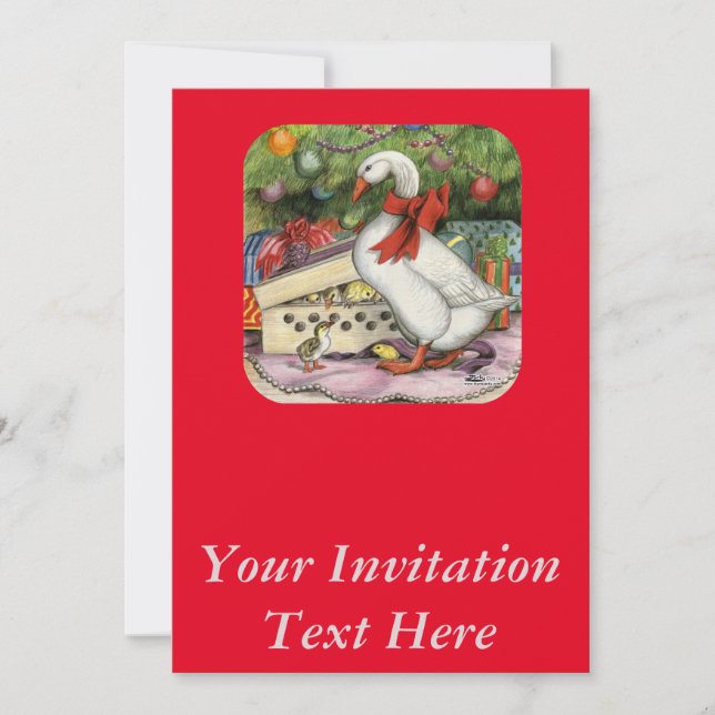 Invitation Oie de Noël (Devant)