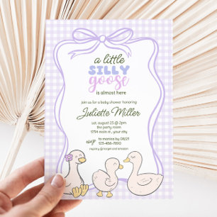 Invitation Oie idiote En vichy Baby shower neutre de genre