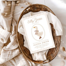 Oie idiote En vichy Baby shower neutre de genre