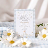 Oie sotte sur le Baby shower perdu En vichy bleu