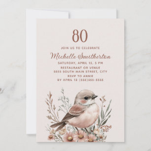 Invitation Oiseau Brown 80e anniversaire