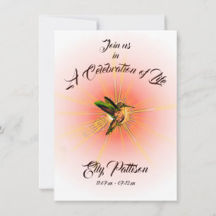 Invitation Oiseau de Humming, Célébration commémorative de la