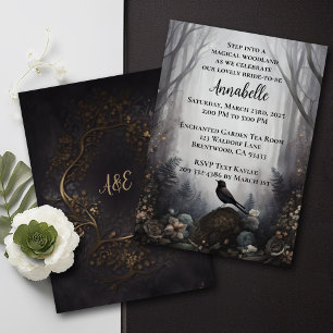 Invitation oiseau de la forêt enchantée