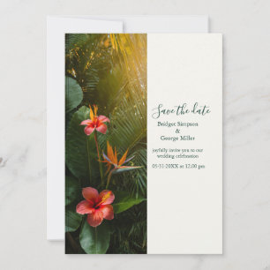 Invitation Oiseau de Paradis Photo de mariage tropical Hawaï