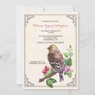 Invitation Oiseau Dessiné à la Main