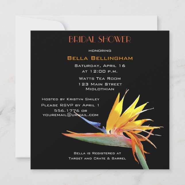 Invitation Oiseau d'invitation de Fête de la mariée de (Devant)