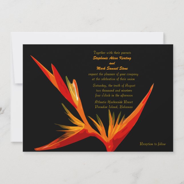 Invitation Oiseau d'invitation de paradis (Devant)