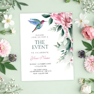 Invitation Oiseau floral aquarelle