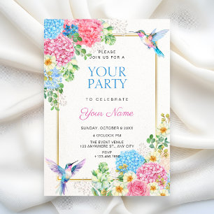 Invitation Oiseau floral esthétique 