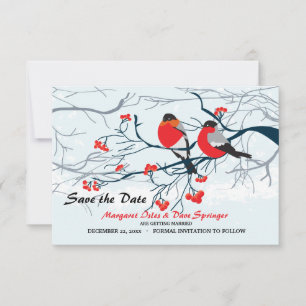 Invitation Oiseaux à poitrine écarlate Sauvegarder la date