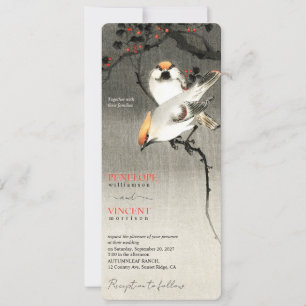 Invitation Oiseaux Amoureux sur Fond Sombre - Mariage d'Art V