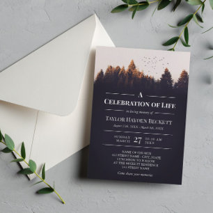 Invitation Oiseaux au-dessus de la forêt Célébration de la vi