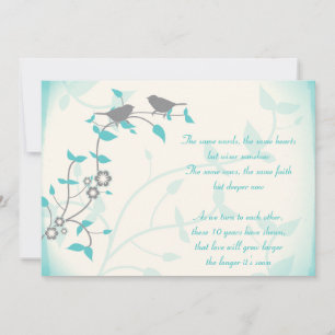 Invitation Oiseaux chanteurs Renouvellement de vœux d'anniver