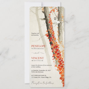 Invitation Oiseaux de l'amour d'automne - Mariage d'art vinta