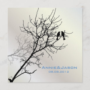 Invitation oiseaux de l'amour modernes mariage rustique à la