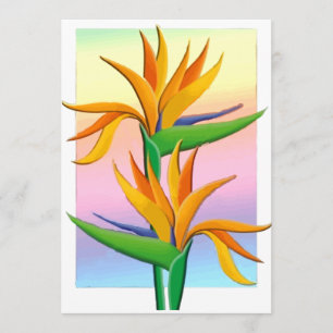 Invitation Oiseaux du paradis avec Arrière - plan arc-en-ciel