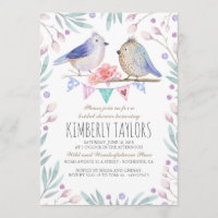 Oiseaux et fleurs roses Fête des mariées des bois