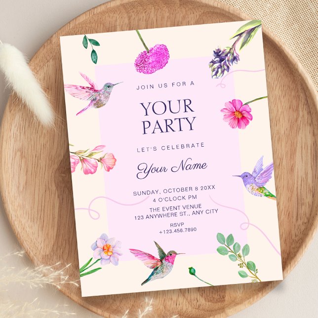 Invitation Oiseaux floraux (Créateur téléchargé)