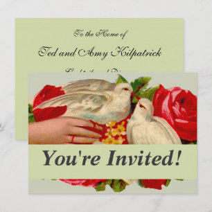 Invitation Oiseaux vintages Victorian Love Dove Art classique
