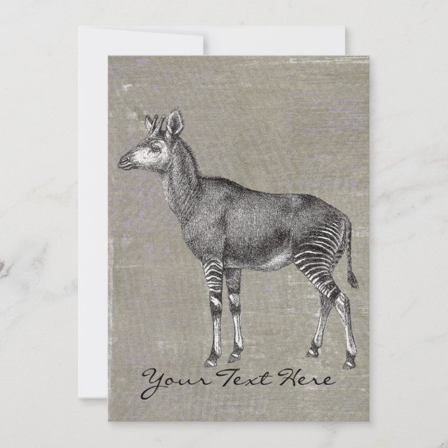 Invitation Okapi vintage (Devant)