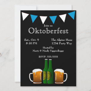 Invitation Oktoberfest avec drapeaux