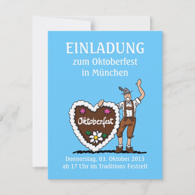 Invitation Oktoberfest Bavarian Gingerbread Coeur (Devant)