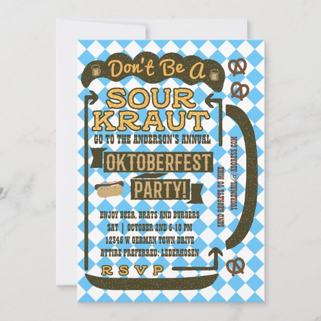 Invitation Oktoberfest Beer Funny Octobre Boisson Party (Devant)