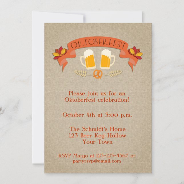 Invitation Oktoberfest Beer Mugs and Banner (Devant)