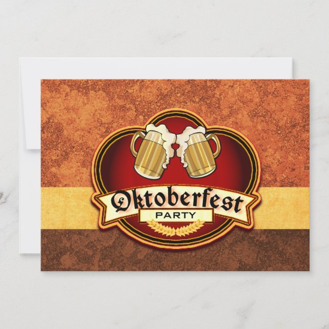 Invitation Oktoberfest Beer Party Double Muast Custom (Devant)