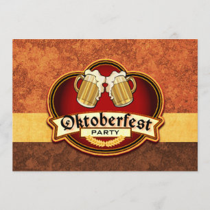 Invitation Oktoberfest Beer Party Double Muast Custom