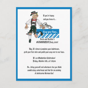 Invitation Oktoberfest Carte postale personnalisée